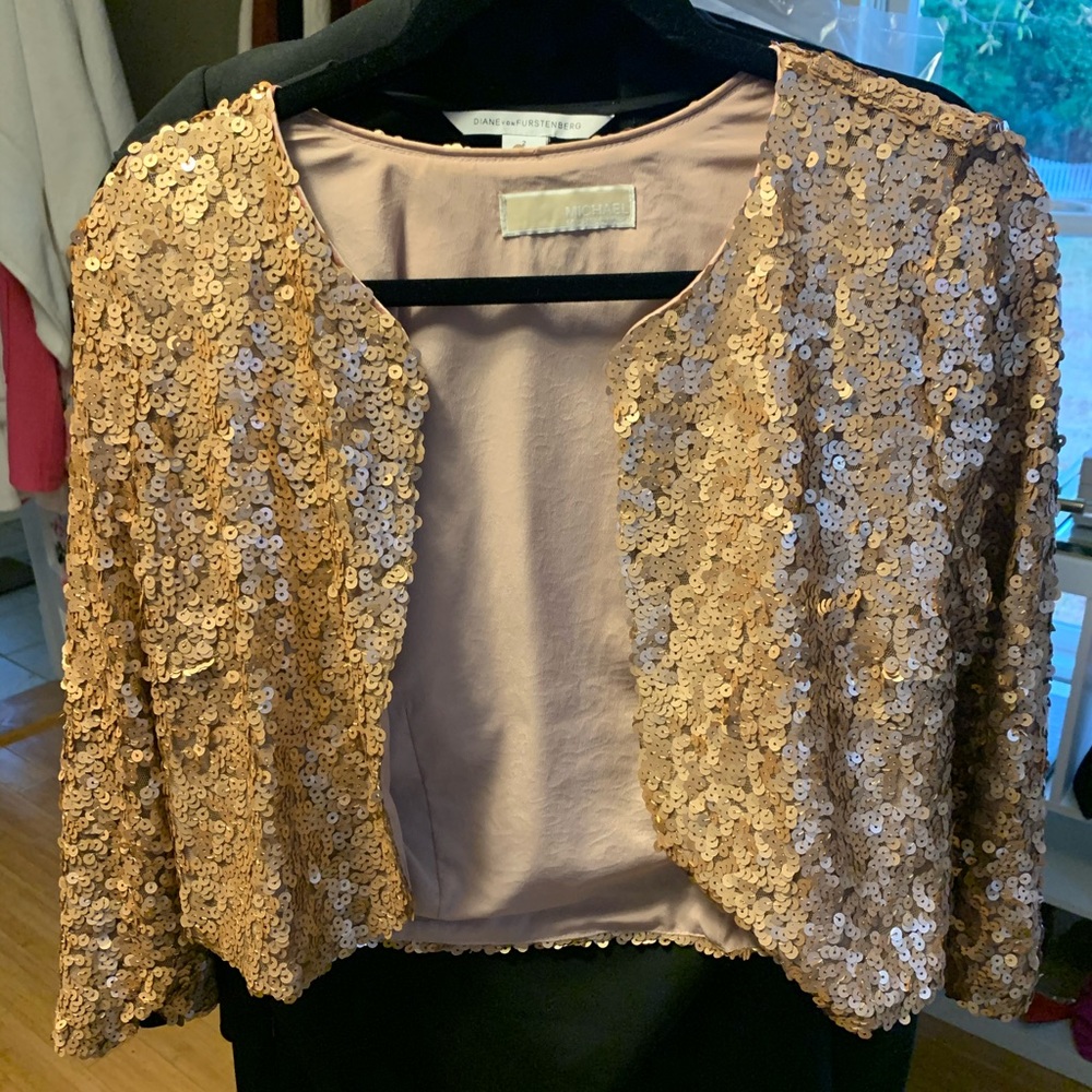 Rose gold sequin Michael Kors jacket size S
